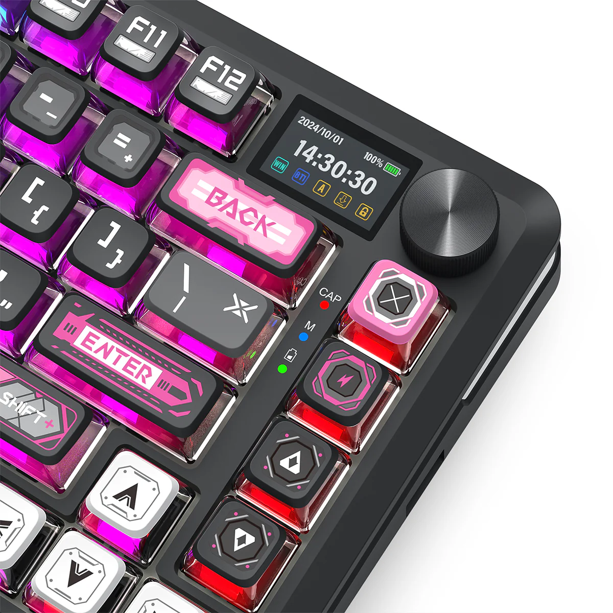 Redragon K708RGB-PRO FLEKACT LCD screen GASKET Gaming Keyboard BK Redragon K708RGB-PRO FLEKACT LCD screen GASKET Gaming Keyboard BK